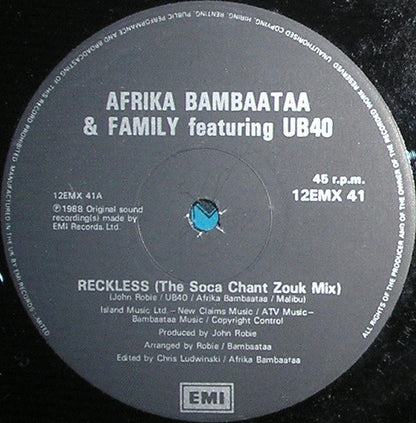 Afrika Bambaataa & Family Featuring UB40 : Reckless (The Soka Chant Zouk Mix) (12")