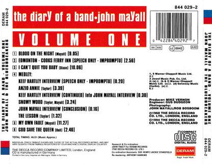 John Mayall : The Diary Of A Band - Volume One (CD, Album, RE)