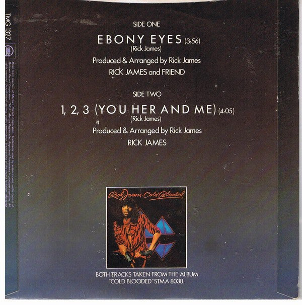 Rick James + Friend* : Ebony Eyes (7", Single)