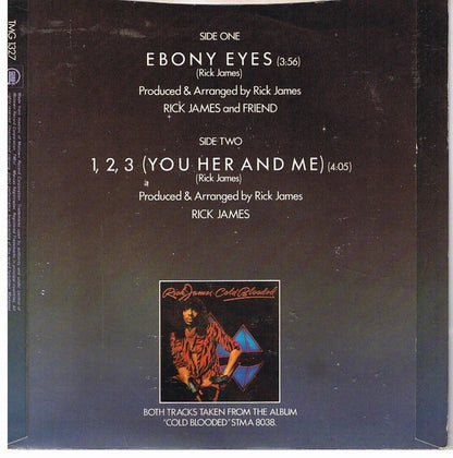 Rick James + Friend* : Ebony Eyes (7", Single)