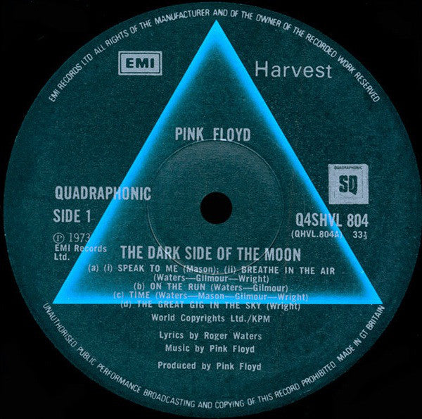 Pink Floyd : The Dark Side Of The Moon (LP, Album, Quad, Gat)