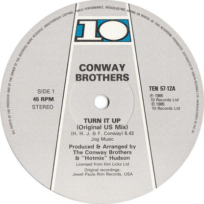 The Conway Brothers : Turn It Up (12", Single, Com)