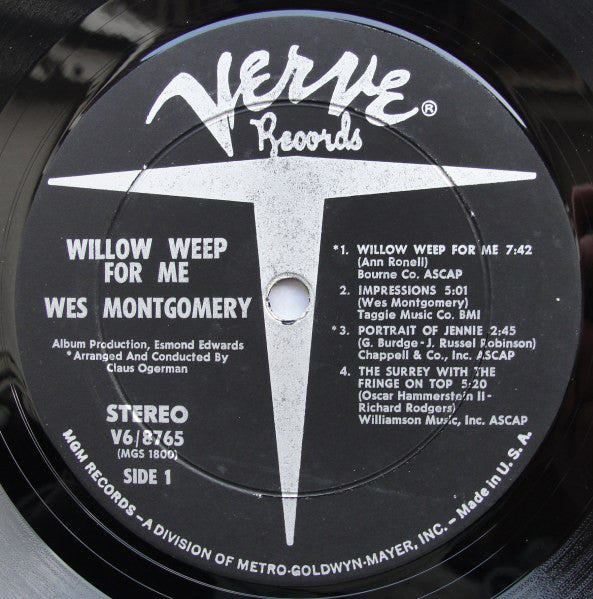 Wes Montgomery : Willow Weep For Me (LP, Album)