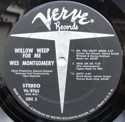 Wes Montgomery : Willow Weep For Me (LP, Album)