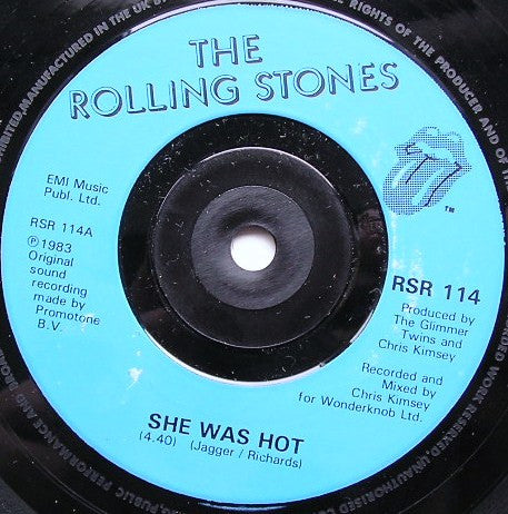 Rolling Stones* : She Was Hot (7", Single, Blu)