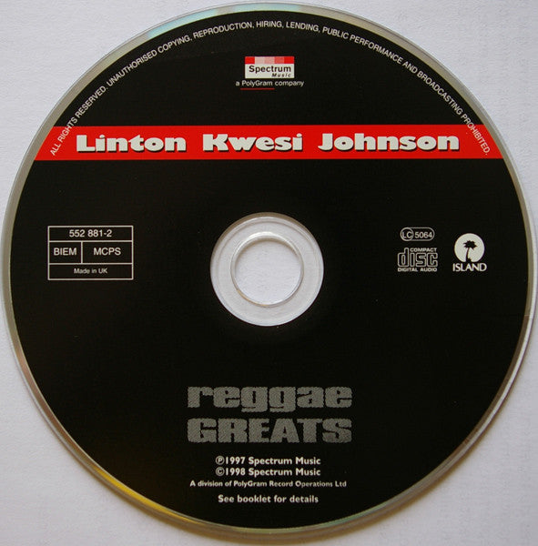 Linton Kwesi Johnson : Reggae Greats (CD, Comp)