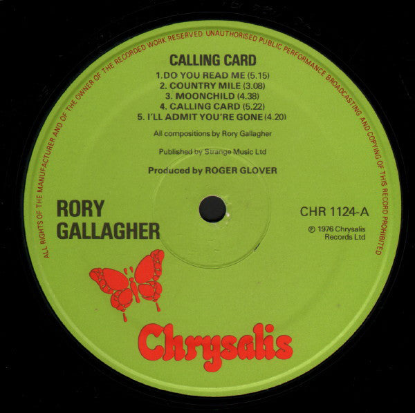 Rory Gallagher : Calling Card (LP, Album)