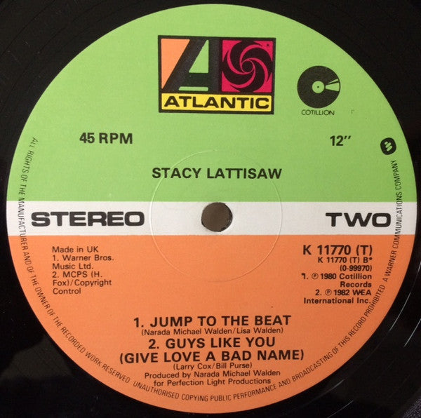 Stacy Lattisaw : Sneakin' Out / Jump To The Beat (12", Maxi)