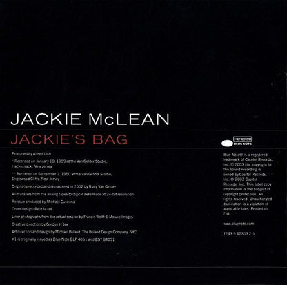 Jackie McLean : Jackie's Bag (CD, Album, RE, RM)