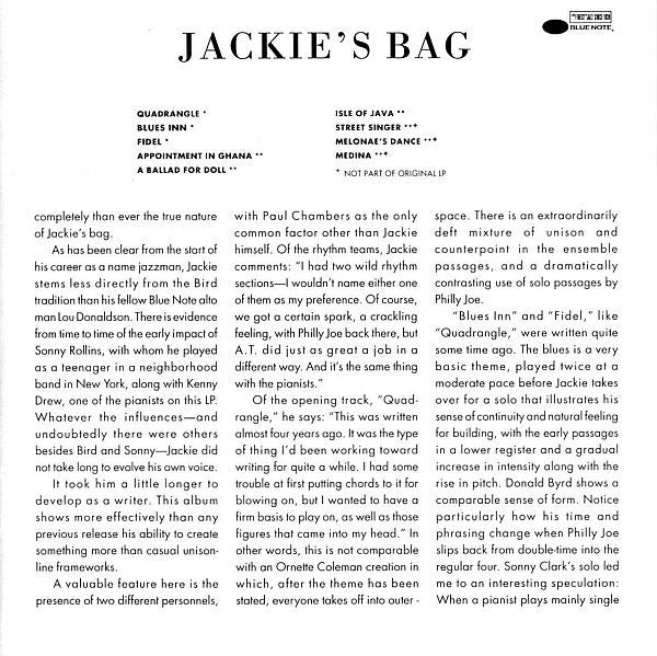 Jackie McLean : Jackie's Bag (CD, Album, RE, RM)