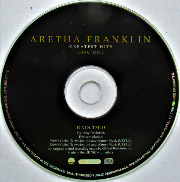 Aretha Franklin : Greatest Hits (2xCD, Comp, For)