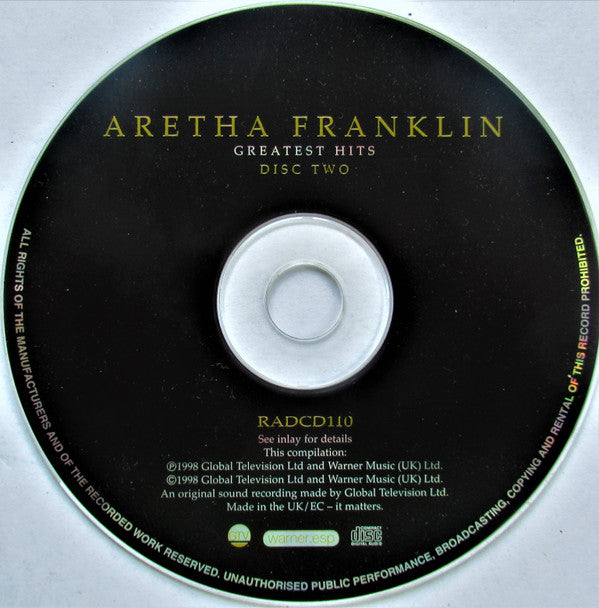 Aretha Franklin : Greatest Hits (2xCD, Comp, For)