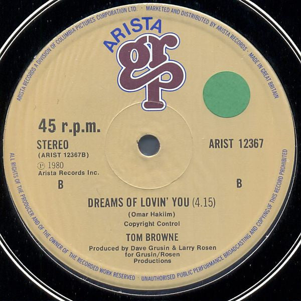 Tom Browne : Thighs High (Grip Your Hips And Move) / Dreams Of Lovin' You (12", Single)