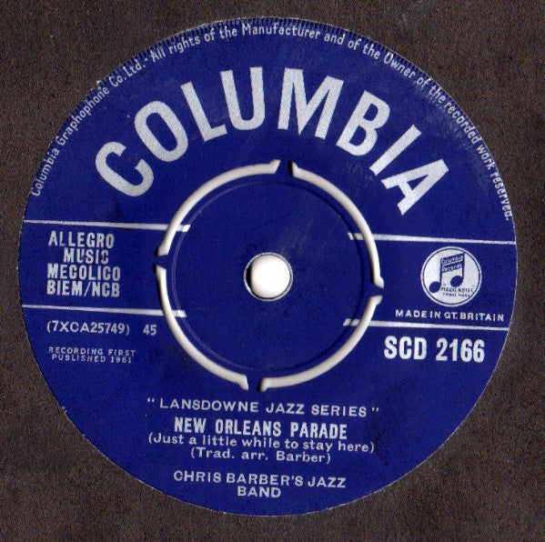 Chris Barber's Jazz Band : Revival / New Orleans Parade (Just A Little While To Stay Here) (7", Pic)