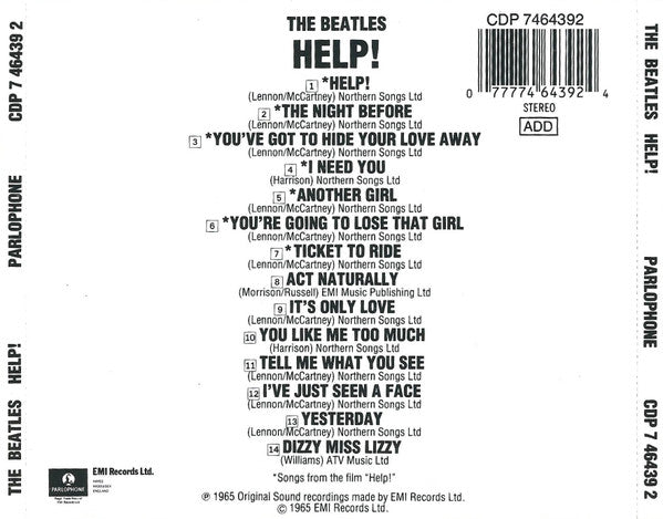 The Beatles : Help! (CD, Album, RE, EMI)