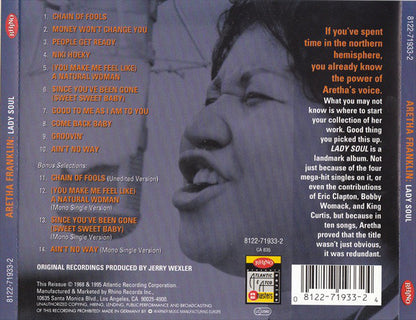 Aretha Franklin : Lady Soul (CD, Album, RE, RM, RP)