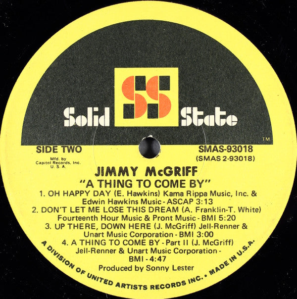 Jimmy McGriff : A Thing To Come By (LP, Album, Club, Cap)