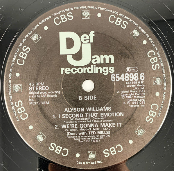 Alyson Williams : My Love Is So Raw (12", Single)