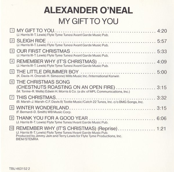 Alexander O'Neal : My Gift To You (CD, Album)