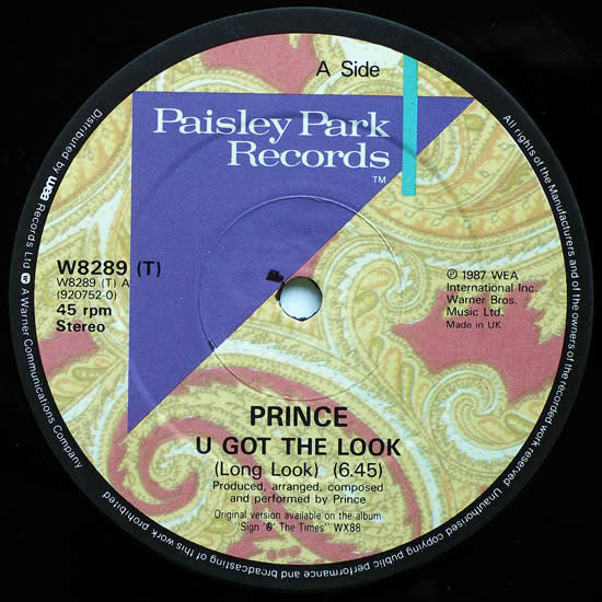 Prince : U Got The Look (12", Single, Dam)