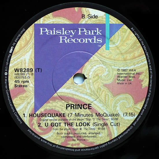 Prince : U Got The Look (12", Single, Dam)