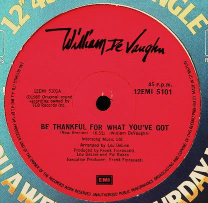 William DeVaughn : Be Thankful For What You've Got (New Version) (12", Single)