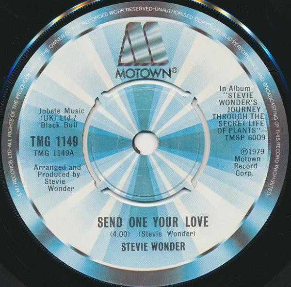 Stevie Wonder : Send One Your Love (7", Single)