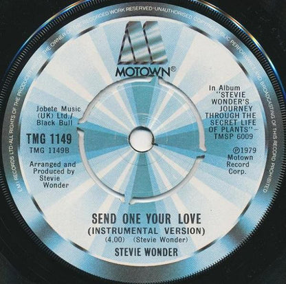 Stevie Wonder : Send One Your Love (7", Single)