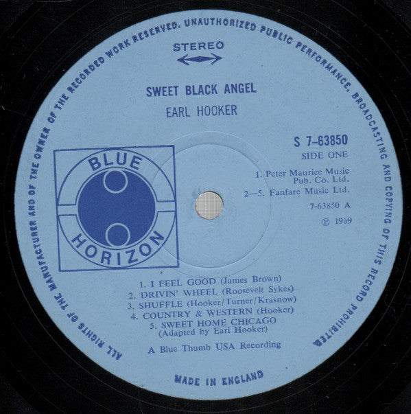 Earl Hooker : Sweet Black Angel (LP, Album)