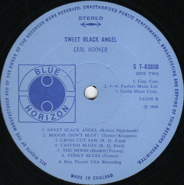 Earl Hooker : Sweet Black Angel (LP, Album)