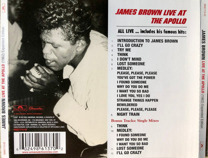 James Brown : Live At The Apollo (1962) Expanded Edition (CD, Album, RE, RM, Exp)