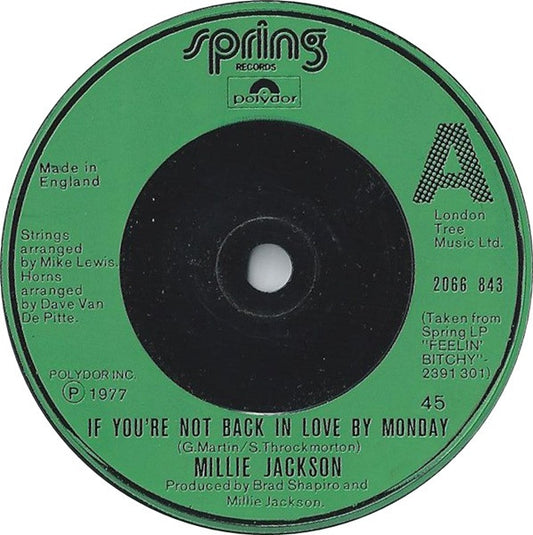 Millie Jackson : If You're Not Back In Love By Monday (7")