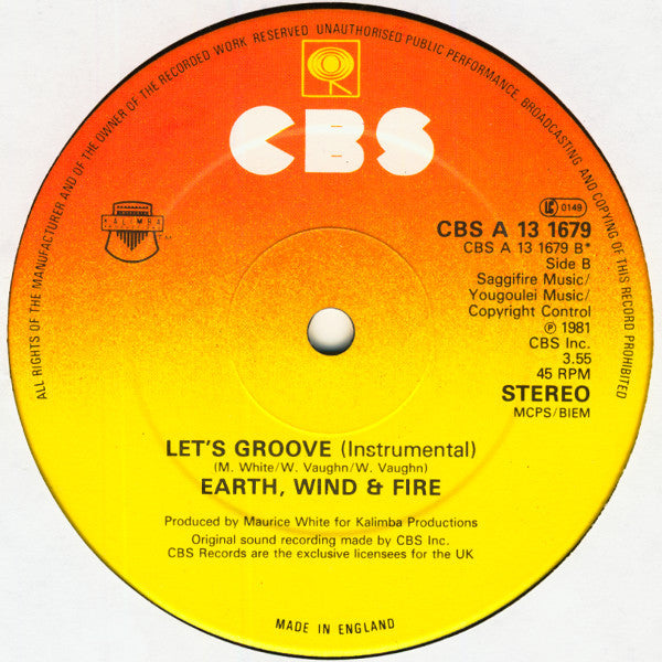 Earth, Wind & Fire : Let's Groove (Long Version) (12")