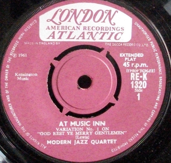 The Modern Jazz Quartet : The Modern Jazz Quartet ‎At Music Inn (7", EP, Mono)