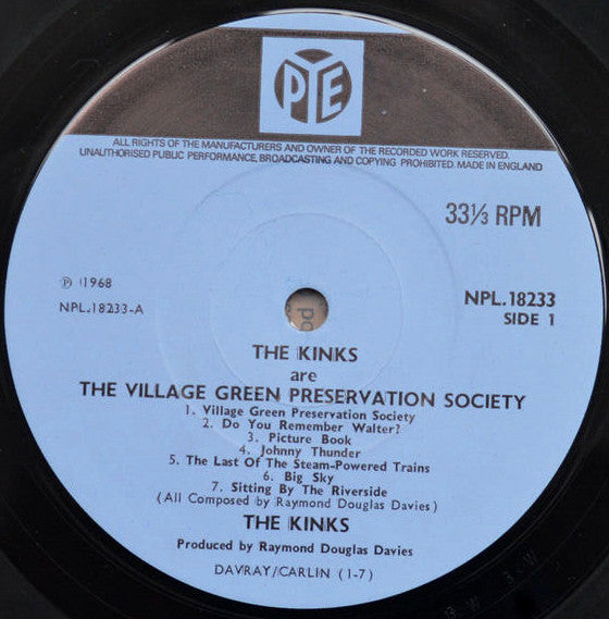 The Kinks : The Kinks Are The Village Green Preservation Society (LP, Album, Mono, Gat)