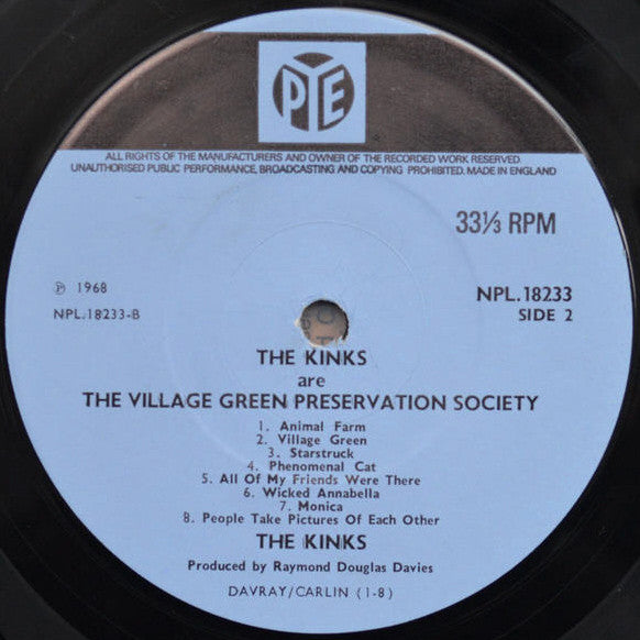 The Kinks : The Kinks Are The Village Green Preservation Society (LP, Album, Mono, Gat)