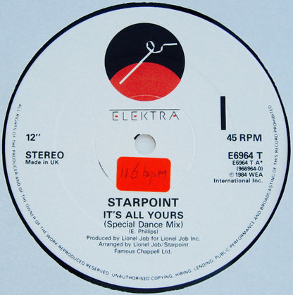 Starpoint : It's All Yours (12", Single)