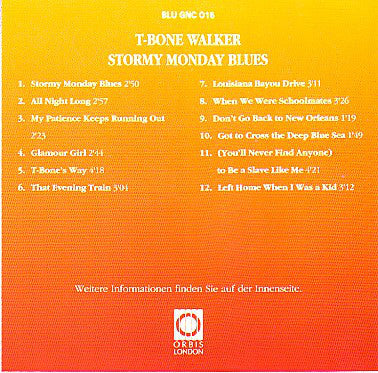 T-Bone Walker : Stormy Monday Blues (CD, Album, RM)