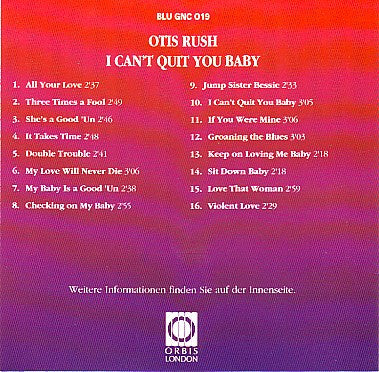 Otis Rush : I Can’t Quit You Baby (CD, Comp, RM)