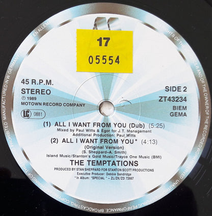 The Temptations : All I Want From You (12")