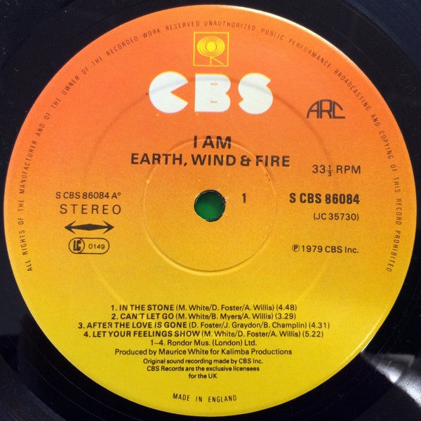 Earth, Wind & Fire : I Am (LP, Album, Gat)