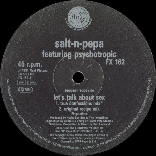 Salt 'N' Pepa : Let's Talk About Sex! (12", Single)