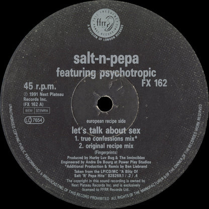 Salt 'N' Pepa : Let's Talk About Sex! (12", Single)