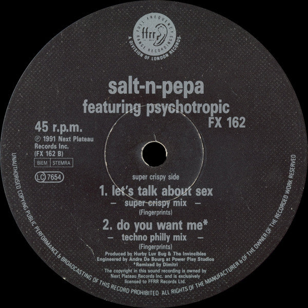 Salt 'N' Pepa : Let's Talk About Sex! (12", Single)