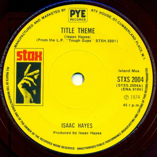 Isaac Hayes : Title Theme (7", Single, Sol)