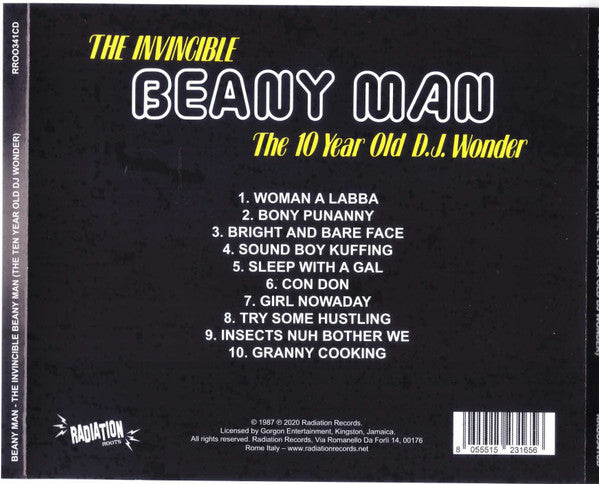 Beenie Man : The Invincible Beany Man (The 10 Year Old D.J. Wonder) (CD, Album)