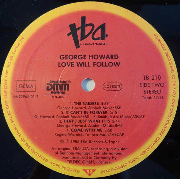 George Howard : Love Will Follow (LP, Album)