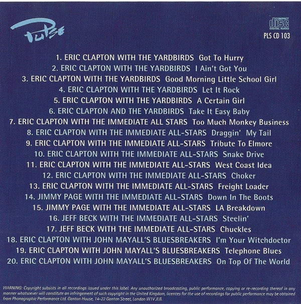 Eric Clapton : Strictly The Blues (Eric Clapton & Friends) (CD, Comp, RE)