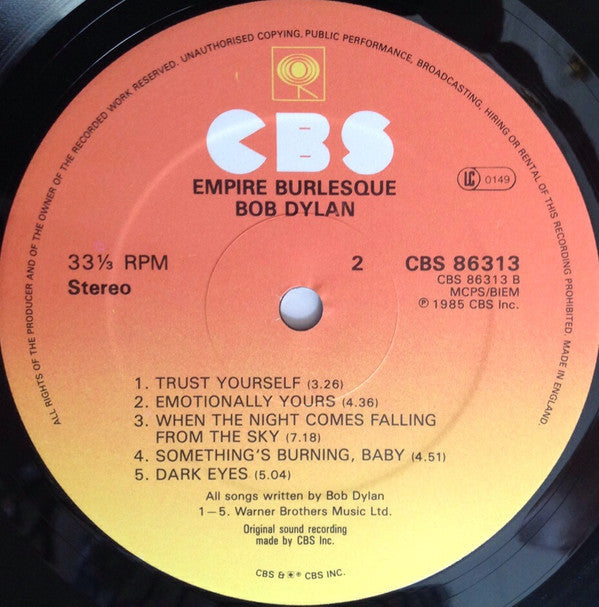 Bob Dylan : Empire Burlesque (LP, Album)