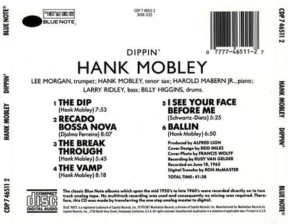 Hank Mobley : Dippin' (CD, Album, RE)